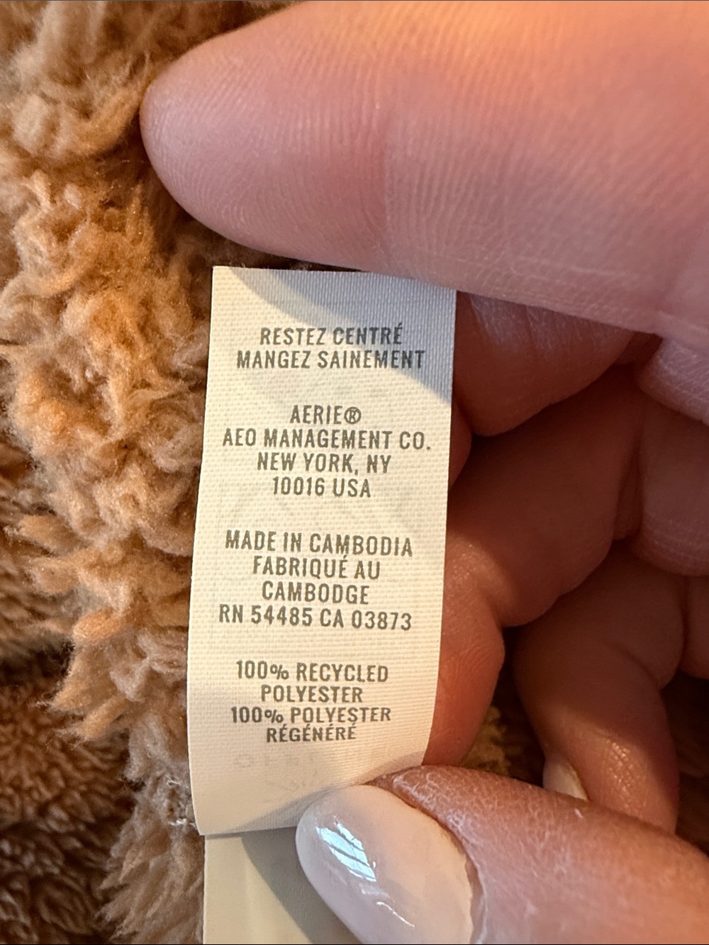 OFFLINE By Aerie Fluffy Sherpa Quarter Zip Sweatshirt Camel Size Small - Picture 7 of 12
